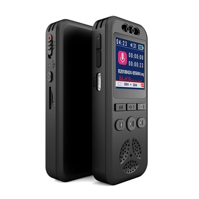 32 Go/16 Go/8 Go Dictaphone avec Lecture Lecteur MP3 Activé par la Voix Réduction de Bruit Stylo d'Enregistrement, Triple Réduction de Bruit
