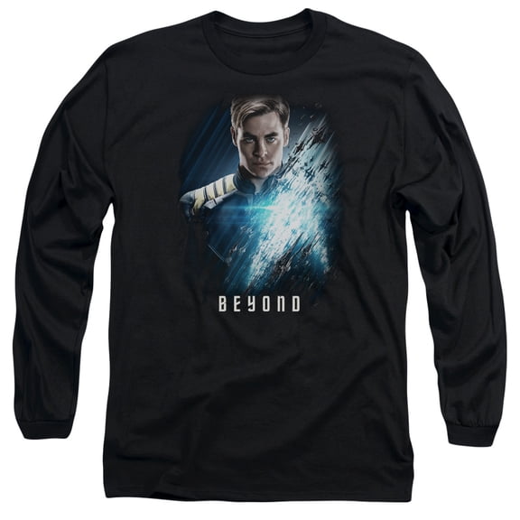 Star Trek Beyond Kirk Poster Long Sleeve Adult 18/1 T-Shirt Black