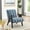Blue, variant on Wood Frame Chair With Cozy Yellow Seating Modern Accent Fabric And Trim