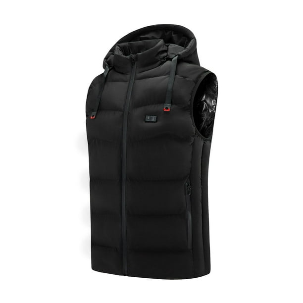 Chaleco calefactor eléctrico de otoño e invierno, chaleco calefactor informal para hombre, abrigo con capucha, ropa de algodón de talla grande para mujer