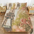 thumbnail image 6 of Blossoming Paris Eiffel Tower Duvet Cover Set King Size for Bedroom Decoration Print Bedding Set Comforter Cover Decorative Microfiber with 2 Pillow Sham Multicolor, 6 of 6