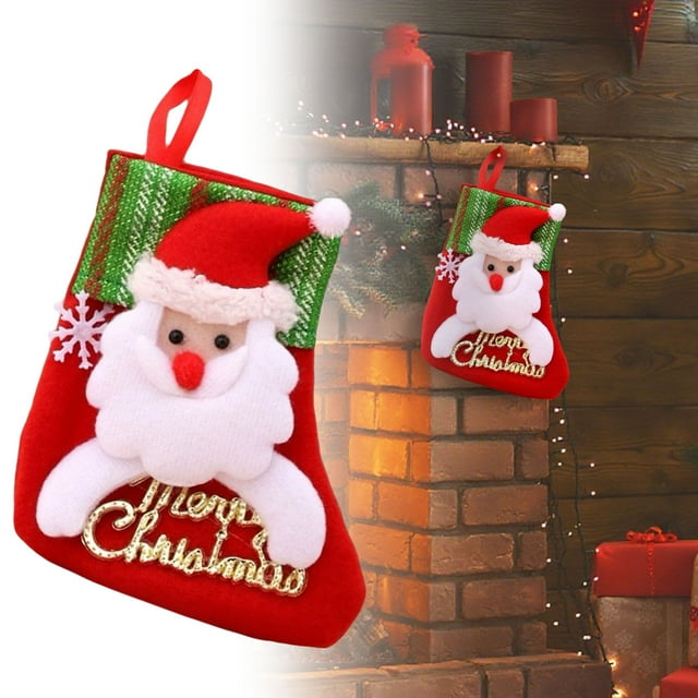 Calcetín de punto festivo para colgar en la chimenea durante las fiestas Ornamento festivo para la celebración tradicional de la Navidad
