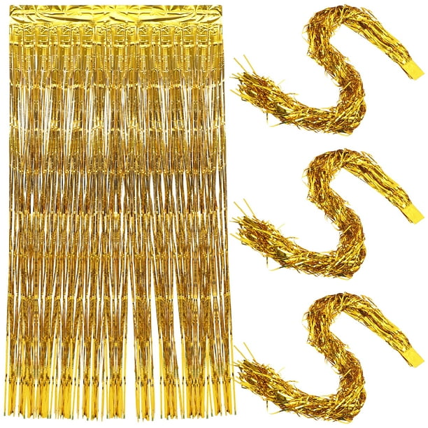 KAKOWELY 4 cortinas con flecos para fiestas, serpentinas, cumpleaños, decoración de fiesta
