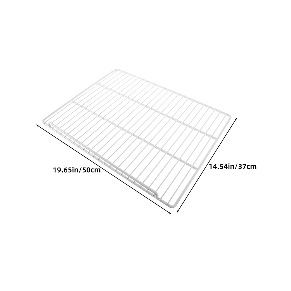 OUNONA Heavy Duty Refrigerator Shelf Divider with Open Grid Design, Clear View White Steel Mesh Organizer for Kitchen Storage