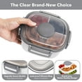 thumbnail image 2 of Caperci 55 oz Superior Salad Bento Box with 4-Compartments, 3 oz Sauce Container, Reusable Spork & BPA-Free (Gray), 2 of 5