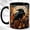 Black, variant on Full Moon Raven Coffee Mug, Autumn Bird Mug, Ceramic 11 oz