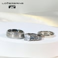 thumbnail image 2 of His and Hers Wedding Ring Sets Couples Rings 10kt White Gold Plated White Cz Titanium band, 2 of 7