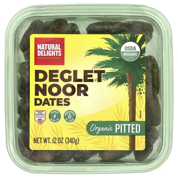 Natural Delights Deglet Noor Dates, Organic Pitted, 12 oz (340 g)
