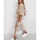 thumbnail image 3 of Women Velour Tracksuits, V Neck Single Row Zipper Casual Autumn Winter Fashionable Women Velour Sweatsuit Long Sleeve For Sports For Shopping For Home, 3 of 5