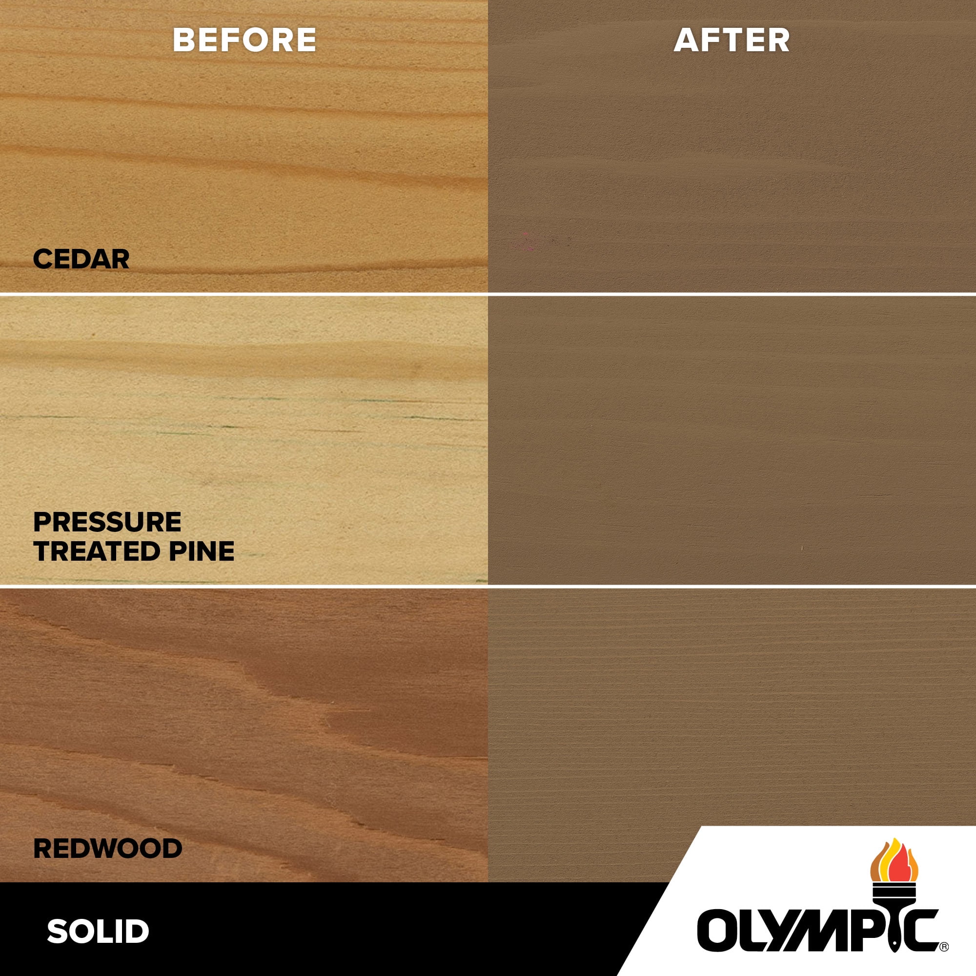 Olympic Elite 1 Gallon SC-1083 Taupe Solid Advanced Exterior Stain and Sealer in One