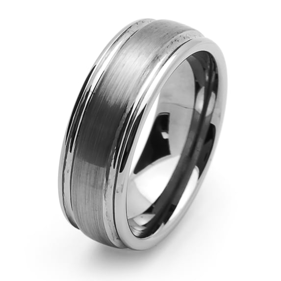 Men Women Tungsten Carbide Wedding Band Ring 8mm Comfort Fit Domed Groove Ring For Men & Women