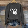 thumbnail image 2 of WREESH Womens Crewneck Sweatshirts St. Patrick's Day Sweatshirts Shamrocks Printed Graphic Sweatshirts Loose Fit Long Sleeved Tops Pullover Sweatshirts Dark Gray, 2 of 4
