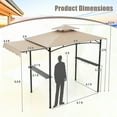thumbnail image 3 of Gymax 11 x 5 FT Grill BBQ Gazebo w/ Side Awning Double-Tiered Top 2 Side Shelves Beige, 3 of 10