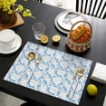 thumbnail image 4 of Pioneer Flower Floral Print Pattern Summer Placemats Table Placemats Set Of 4-Linen Kitchen Washable Placemats Table Mats 12x18 Inch Non-Slip Heat Resistant, 4 of 5