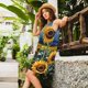 thumbnail image 2 of Balery Starry Sky Sunflower Vestidos de verano para mujer con estampado: vestido holgado sin mangas, vestido playero informal y cómodo para días calurosos., 2 of 7