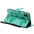 thumbnail image 5 of iPhone XS Wallet Case, iPhone X Case, Dteck Embossed Butterfly Magnetic Flip PU Leather Folio Stand Case Cover Built-in Card Slots & Money Pocket, with wrist Strap, For Apple iPhone XS/X, Green, 5 of 8