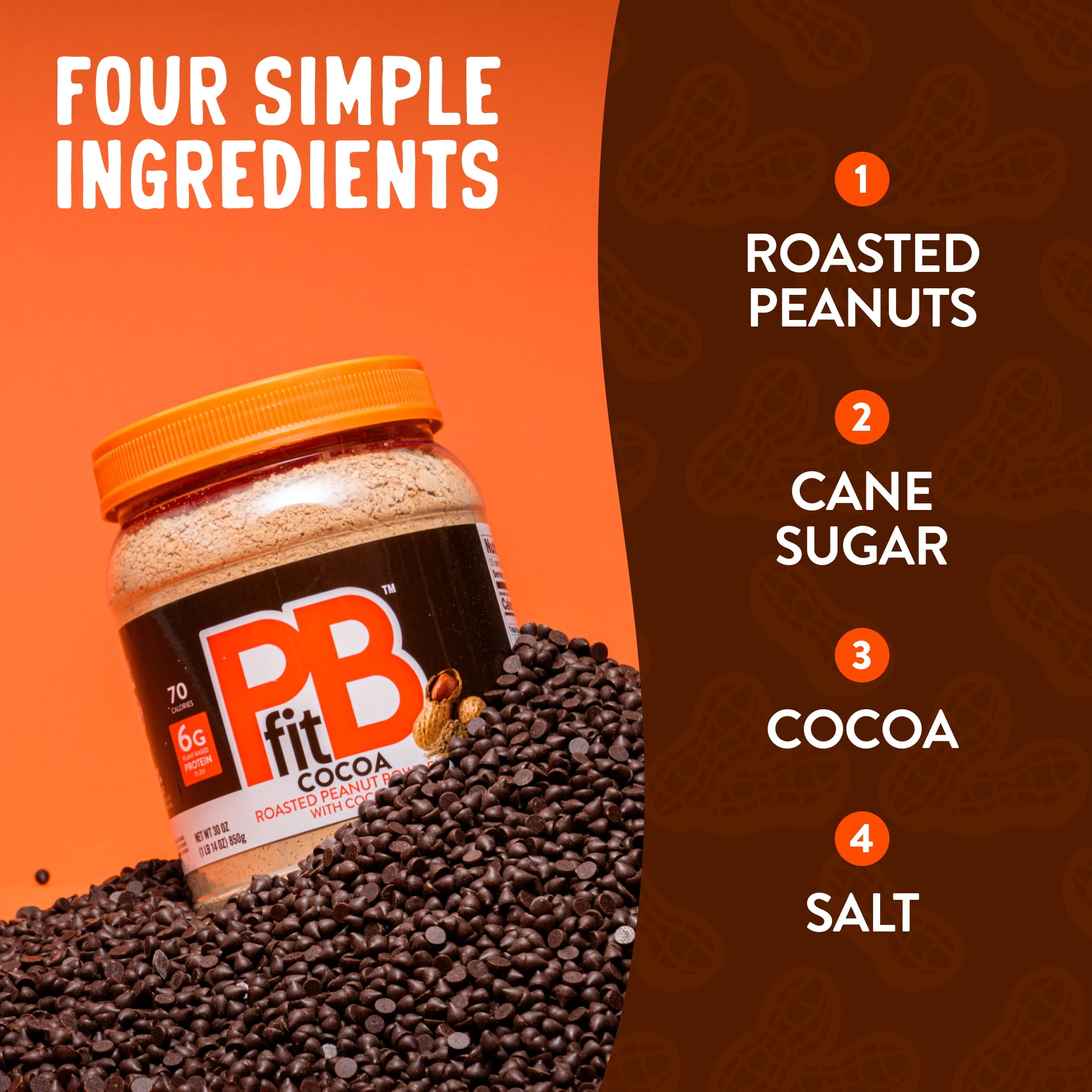 (2 pack) PBfit Peanut Butter Powder Chocolate Flavor, Cocoa Roasted Peanut Powder, 8 oz