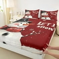 thumbnail image 3 of jejeloiu Let It Snow Twin Sheet Sets,Xmas Snowmen Twin Fitted Sheet,Merry Christmas Flat Sheet For Children,Super Cozy Room Decor,3 Pieces, 3 of 7