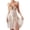 White, variant on Women's Silk Lace Negligees Strap Backless Sleepwear Mesh V Neck Slit Nightwear White S