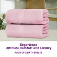thumbnail image 3 of Casa Lino 2Pc Premium Bath Sheets (Extra Large) for Adults (72" x 36") - 100% Cotton, 400GSM, Ultra Absorbent (Blush), 3 of 6