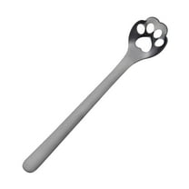 Tunhigl Cute 304 Stainless Steel Coffee Spoon - Durable Tea Stirring Spoon, Mug Spoon with Unique Claw Dog Design, Perfect for Kitchen, Restaurant, and Bar Black