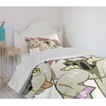 thumbnail image 4 of Ambesonne Zombie Quilted Bedspread Set 2 Pcs, Evil Unicorn Myth, Twin Size, Green Dried Rose, 4 of 6