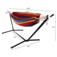 thumbnail image 2 of Pure Garden 400lb Capacity 2 Person Double Hammock with Stand, Red Multi, 2 of 6