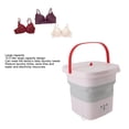 thumbnail image 6 of Riousery 10.5L Portable Foldable Washing Machine Fully Automatic Blue Lighting Deep Clean Washer for Apartments Dorms 100-240V Pink EU Plug High Efficiency Multi Cycle Device (10.5L / 0.37 cu ft), 6 of 9