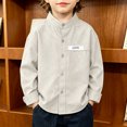 thumbnail image 2 of RFQWOVSR Boys' Long Sleeve Cotton Shirt for School and Casual Wear, 2 of 5