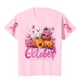thumbnail image 6 of YDFCWXW Women's Shirts Pink Halloween Ghost T-Shirt Pink Ribbon Tee (Pink, M), 6 of 7