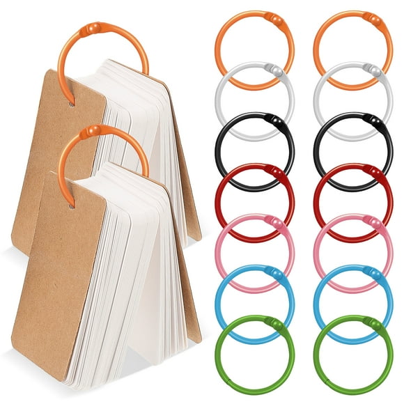KAKOWELY Binder Rings 70 Pcs Binder Rings Book Rings Index Card Rings Small Binder Rings Keychain Key Ring Loose Leaf Rings Notebook Binder Rings1.18"X1.18"X0.04"