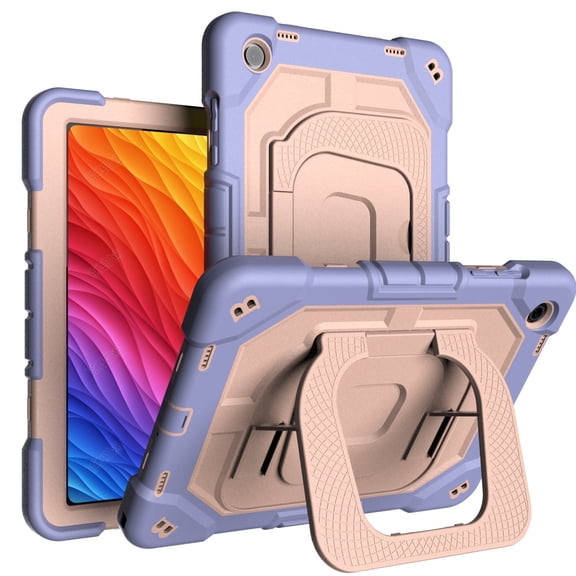 Case for Samsung Galaxy Tab 11" A11 /A9  (X230/X236B/X238/X210/X216/X218), with Heavy Duty Shockproof Rugged Stand Hand Strap Protective, Purple/Pink