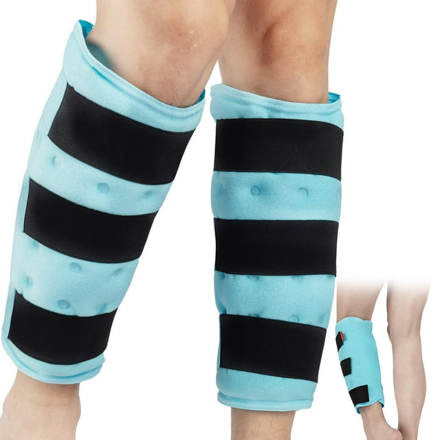 Comfytemp Grande Attelle Tibiale pour Mollet, Blocs de Glace Réutilisables pour Blessure, Gel 2 Pcs, Bloc Froid pour Coude, Manchon de Compresse Chaude/froide pour Enflure, Tendinite, K