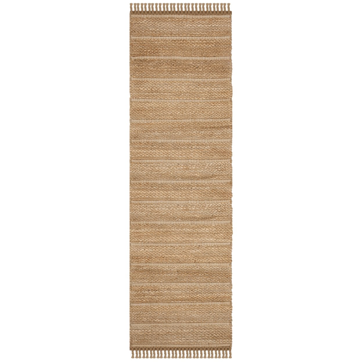 SAFAVIEH Natural Fiber Carrie Braided Area Rug, Natural/Light Grey, 5' x 8'