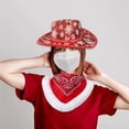 thumbnail image 6 of Christmas Cowboy Hat Big Brim Cap for Women Men Gift Santa Claus Western Hat A, 6 of 8