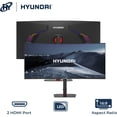 thumbnail image 2 of Monitor Gamer Curvo Hyundai 34” QHD 3440x1440 180Hz 1ms, 4000:1, 300 nits, FreeSync, 2 HDMI 2 DP, VESA, UltraWide para Gaming y Productividad, 2 of 5