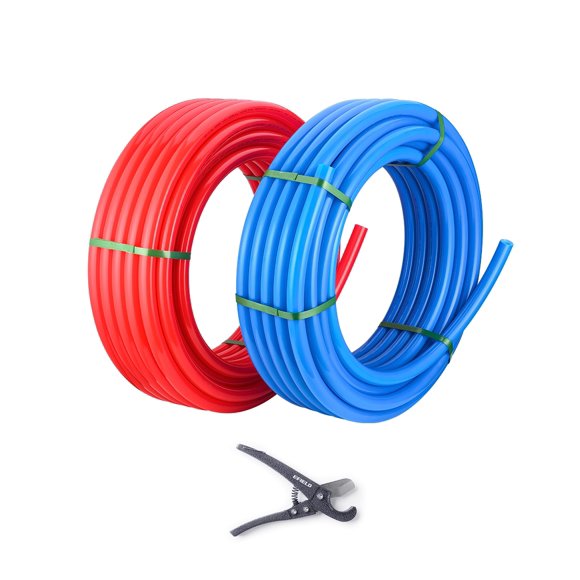 Tuberías/tubos Pex-A EFIELD de 1/2 pulgada, azul y rojo, 200 pies con cortador