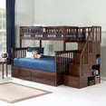 thumbnail image 2 of AFI Columbia Twin Over Full Solid Wood Staircase Storage Bunk Bed in Walnut, 2 of 12