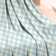 thumbnail image 3 of Light Blue and Cream Checkered Pattern Blanket,Comfortable Soft Flannel Throw Blanket,All Season,Warm Lightweight Blankets for Sofa Bed Couch Living Room Chair,50"x60", 3 of 4