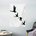 thumbnail image 1 of Freedom Tapestry, Silhouette of Group of Flying Birds Gulls in the Sky Season Migration Themed Image, Wall Hanging for Bedroom Living Room Dorm Decor, 40W X 60L Inches, Black White, by Ambesonne, 1 of 2