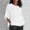 15-White, variant on Women's Round Neck Batwing Sleeve Blouse, Solid Color Loose Casual Cotton Linen Top, Half Sleeve Casual Shirt for Daily Office Summer Wear 12-Pink S