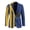 Barbados Flag Inspired Distressed Stripe & Trident Emblem Print, variant on Neon Palm Galaxy Print Polyester Suit Jackets for Men with One Button, with Pocket Regular Fit Men's Blazer for Casual