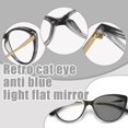 thumbnail image 2 of Retro Cat Eye Blue Light Blocking Glasses - Metal Frame, Clear Lenses, Fashionable Streetwear Accessory, 2 of 9