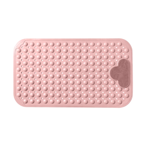 Leodye 1PCS Bathroom Rug Non Slip Rubber Backing Massage Foot Mat Shower Rug for Bathtub Front and Bathroom Floor -15.75x27.56Inch