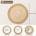 thumbnail image 3 of 12 in Round Woven Placemats Set of 4, Chargers for Dining Table Decor Boho Farmhouse Rustic Rattan Wicker Table Mats Jute Braided Place Mats Chargers for Dinner Plates, 3 of 6