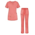thumbnail image 1 of Adar Uniformes Ensemble de Sarrau pour Femmes - Haut à Col en V Amélioré/pantalon à Multiples Poches, 1 of 7