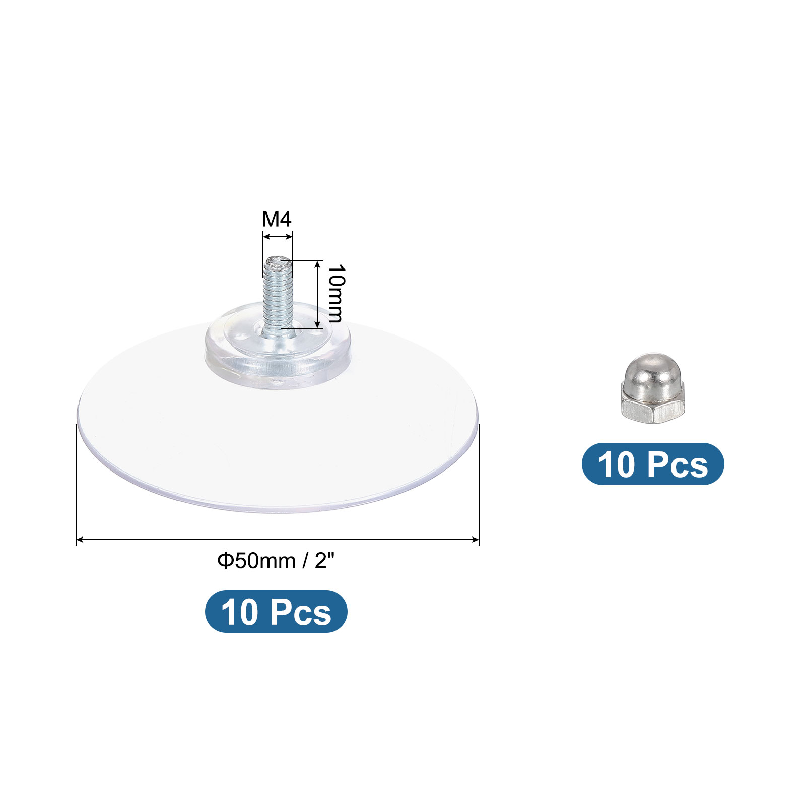 Unique Bargains Suction Cups for Glass Hooks Strong Hold 2"