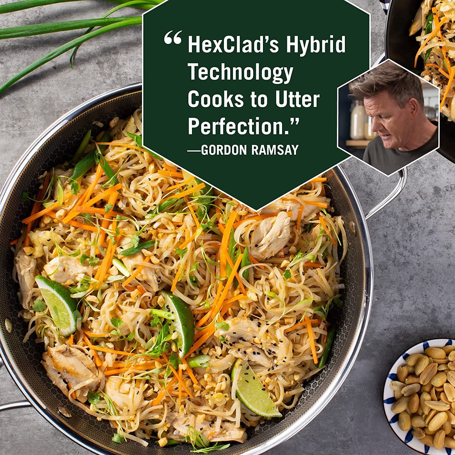 14″ HYBRID WOK WITH LID – Hexclad Cookware