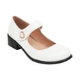 thumbnail image 2 of Tuobarr Womens Dress Heels Women's Summer Leisure Round Head Low Heels Solid Color Shoes White US Size 7.5, 2 of 4