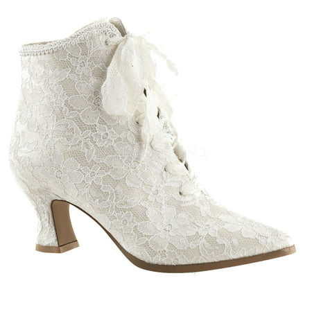 Victorian Lace Wedding Boot Ivory VIC-30 - Ivory, 6